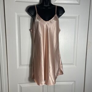 Vintage Samye Newman Slip Dress Women M Blush Pink Satin 60s Chemise‎ Lingerie